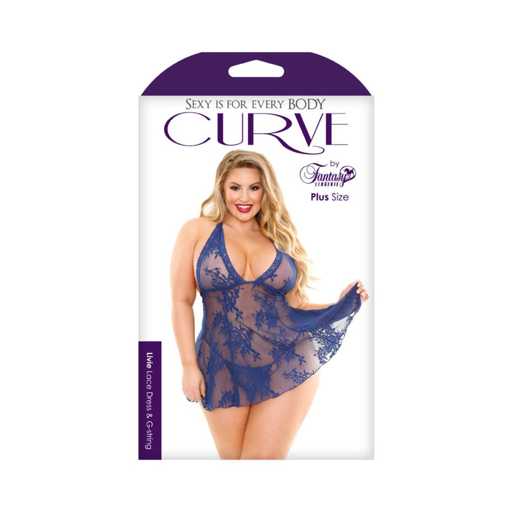 Livie Lace Chemise And Gstring Navy3x/4x-blank-Sexual Toys®
