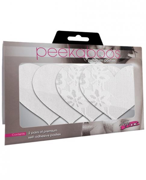 Luminous Hearts Pasties White 2 Pack-Peekaboos-Sexual Toys®