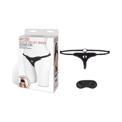 Lux Fetish Black Velvet Bikini Strap On O/S-Electric Eel-Sexual Toys®