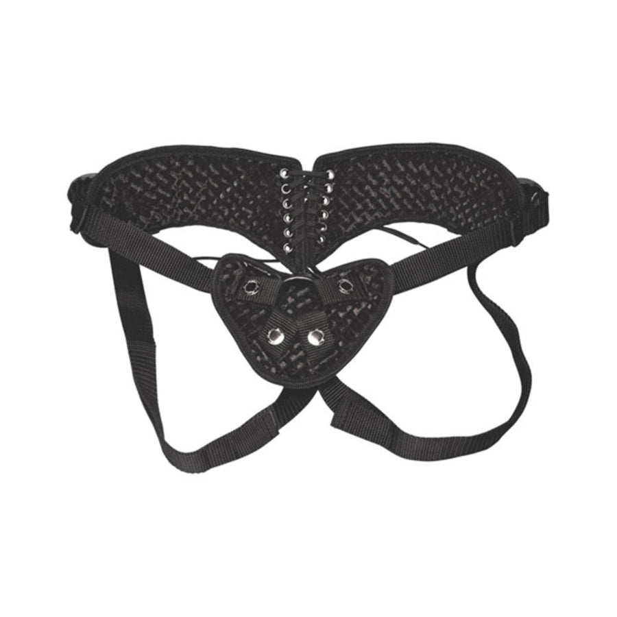 Lux Fetish Diamond Velvet Strap-On Corset Black-Electric Eel-Sexual Toys®