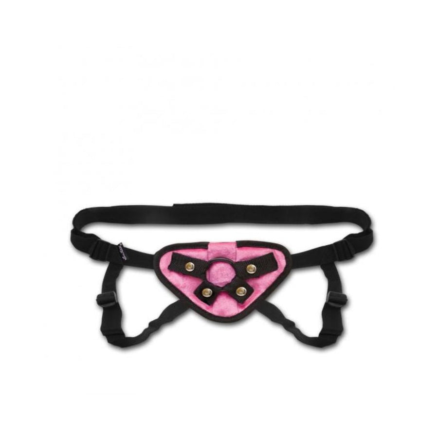 Lux Fetish Velvet Strap On Harness Pink O/S-Electric Eel-Sexual Toys®