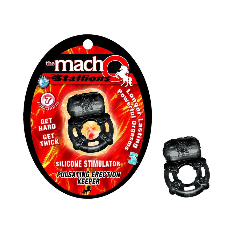 Macho Pulsating Erection Keeper (Black)-Nasstoys-Sexual Toys®