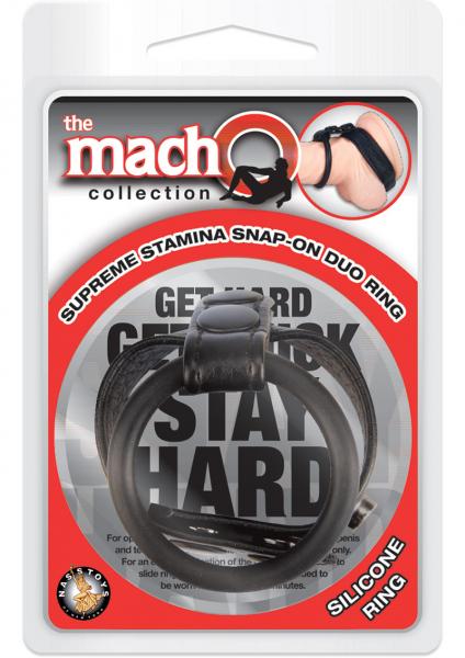 Macho Supreme Stamina Snap On Duo Ring Black-The MachO Collection-Sexual Toys®