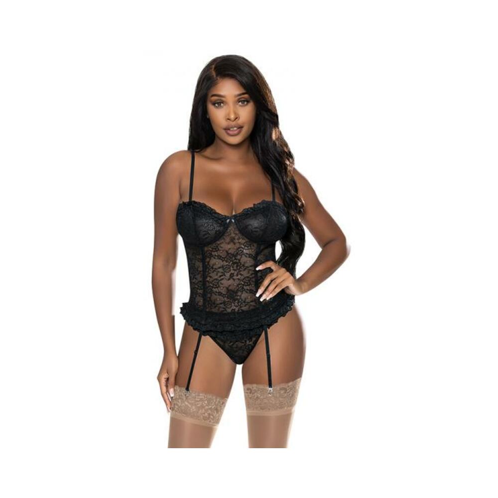 Magic Silk Ooh La Lace Bustier & Panty Set Black L/xl-blank-Sexual Toys®