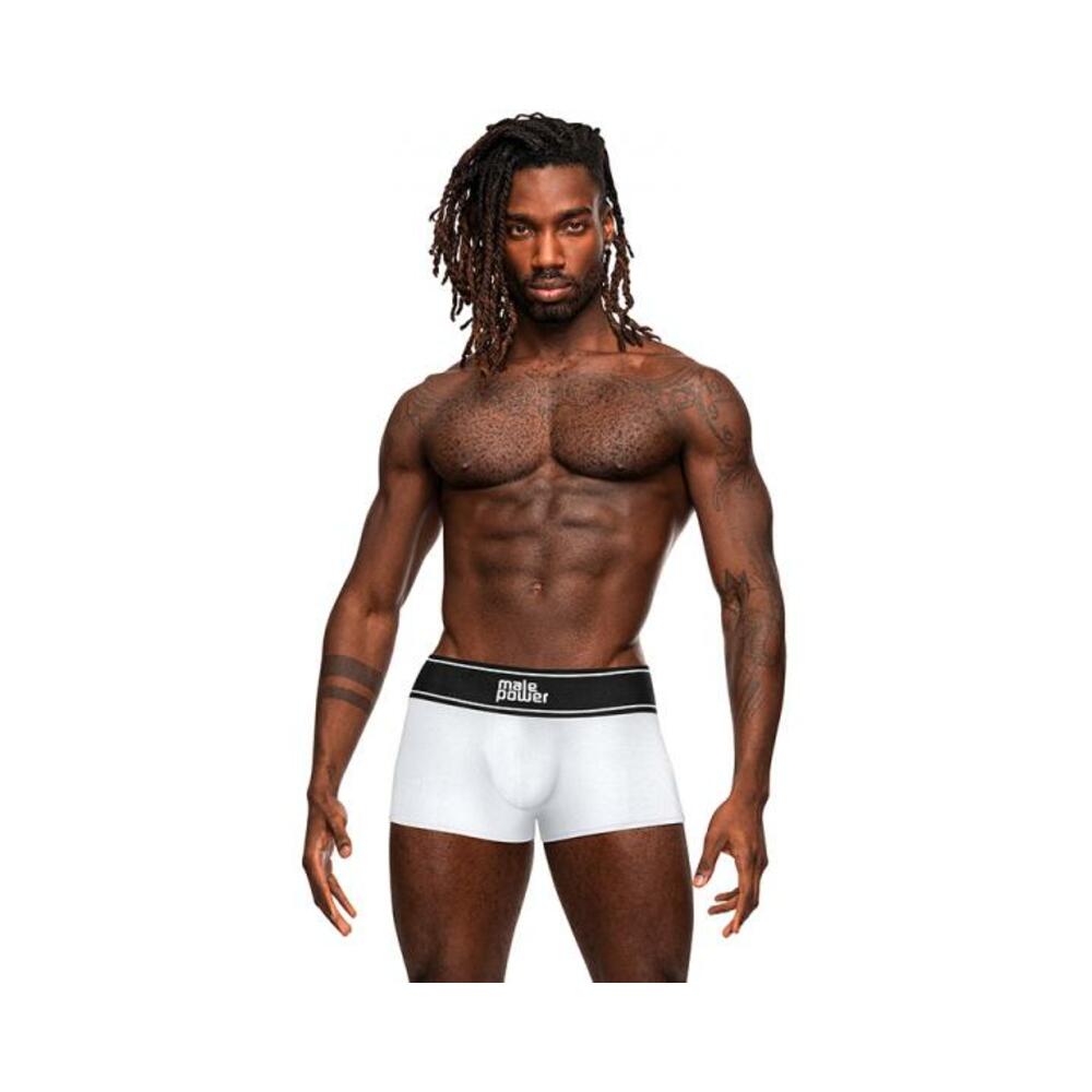 Male Power Modal Rib Pouch Short White L-blank-Sexual Toys®