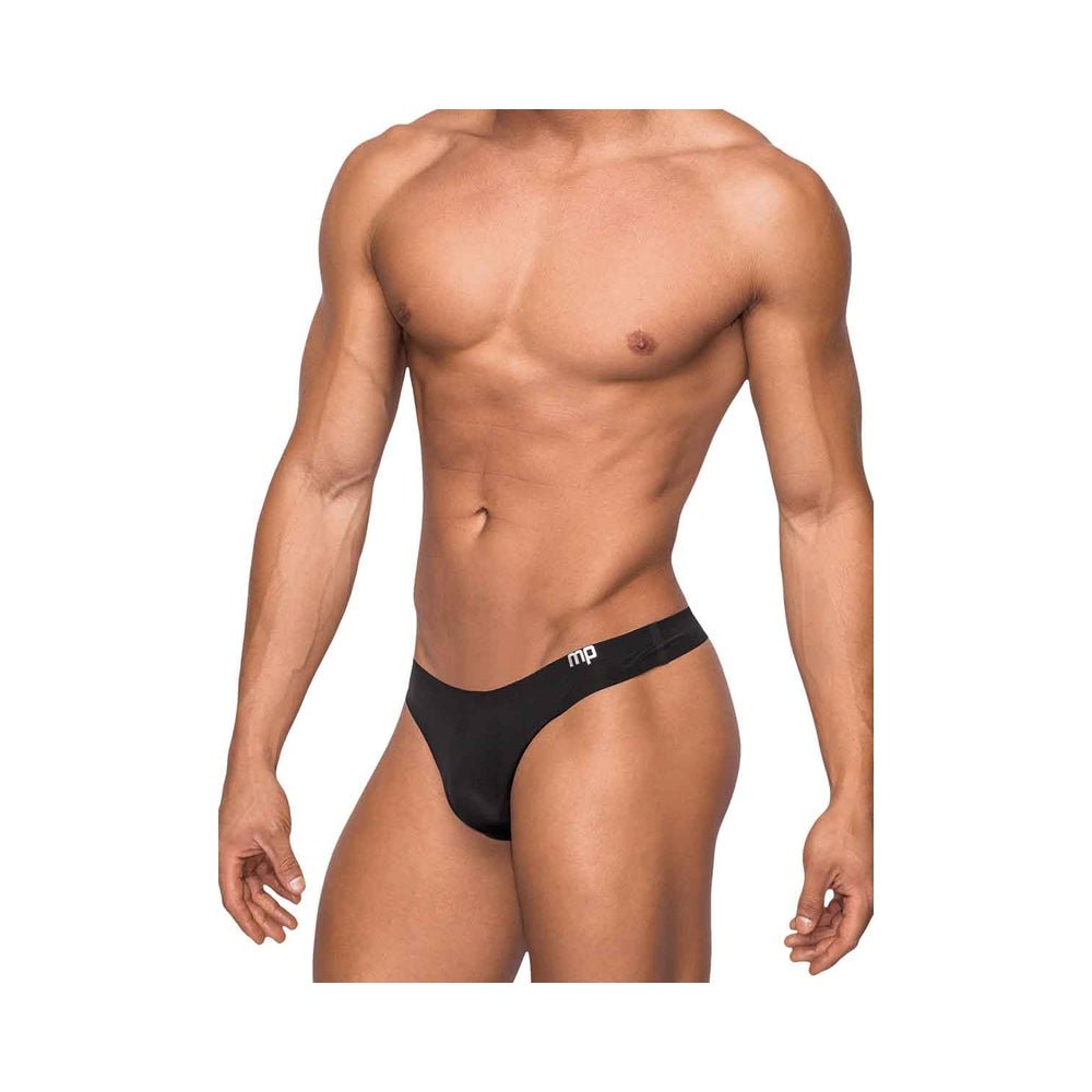 Male Power Seamless Sleek Sleek Thong W/sheer Pouch Black Sm-Male Power-Sexual Toys®