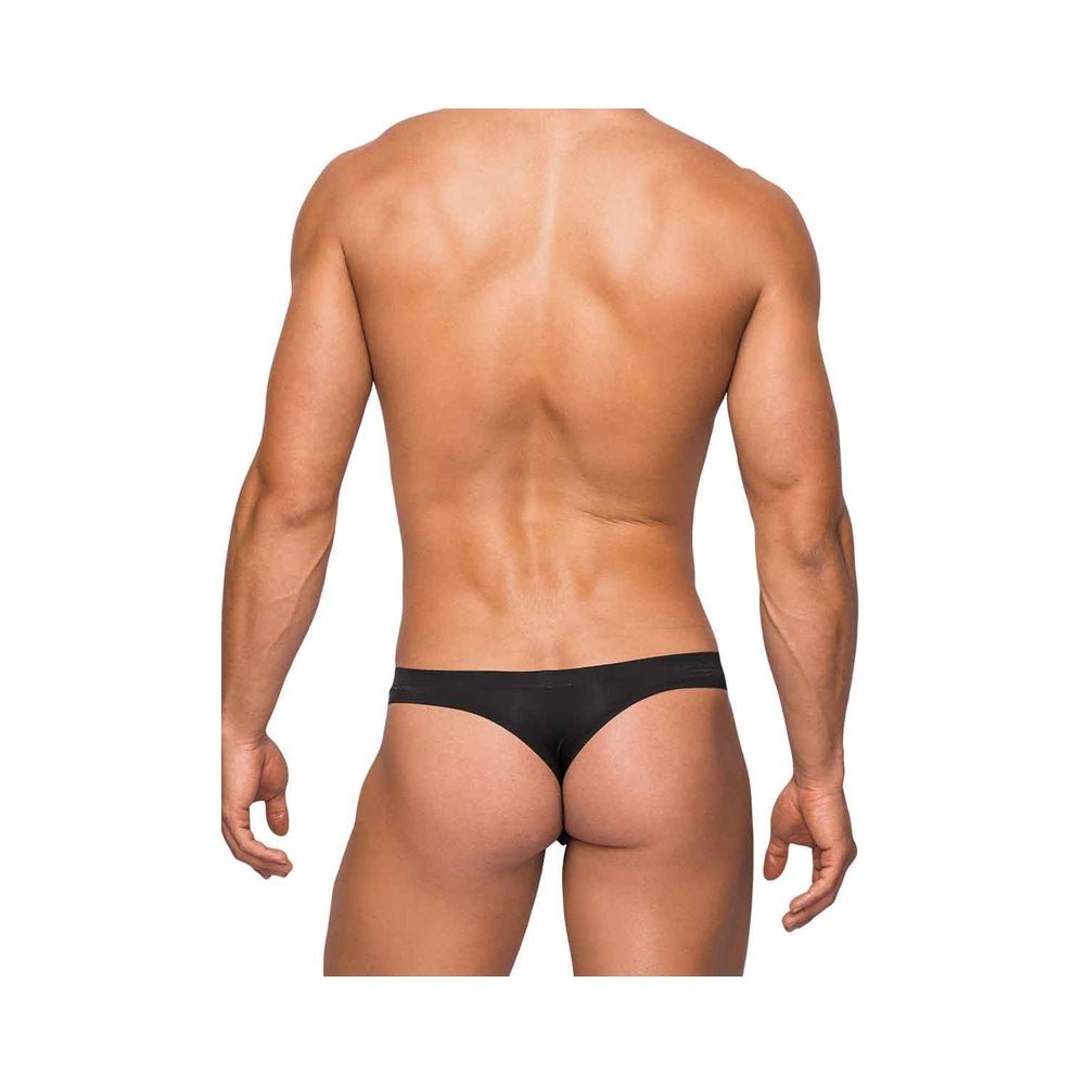 Male Power Seamless Sleek Sleek Thong W/sheer Pouch Black Sm-Male Power-Sexual Toys®