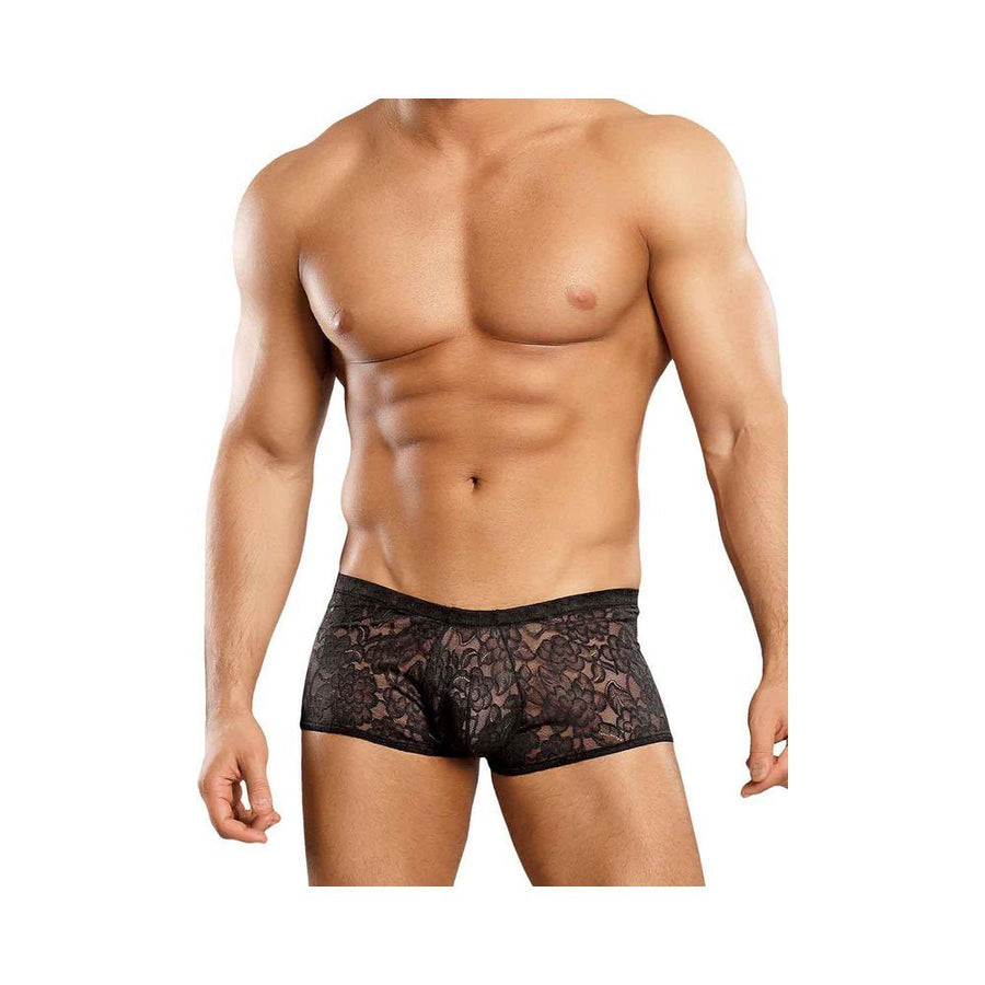 Male Power Stretch Lace Mini Shorts Black Medium-Male Power-Sexual Toys®