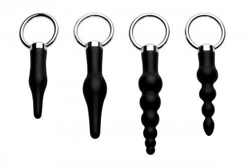 4 Piece Silicone Anal Ringed Rimmers Set Black-Master Series-Sexual Toys®