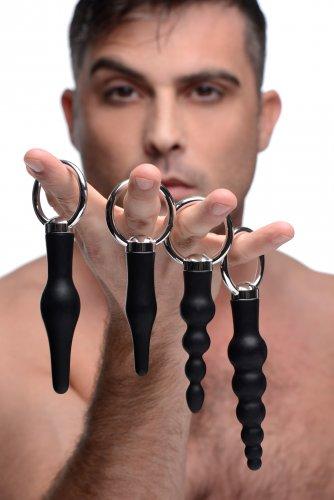 4 Piece Silicone Anal Ringed Rimmers Set Black-Master Series-Sexual Toys®