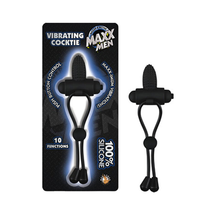 Maxx Men Vibrating Cocktie Silicone 10 Function Waterproof Black-Nasstoys-Sexual Toys®