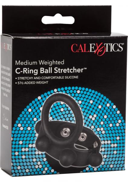 Medium Weighted C Ring Ball Stretcher Black-blank-Sexual Toys®