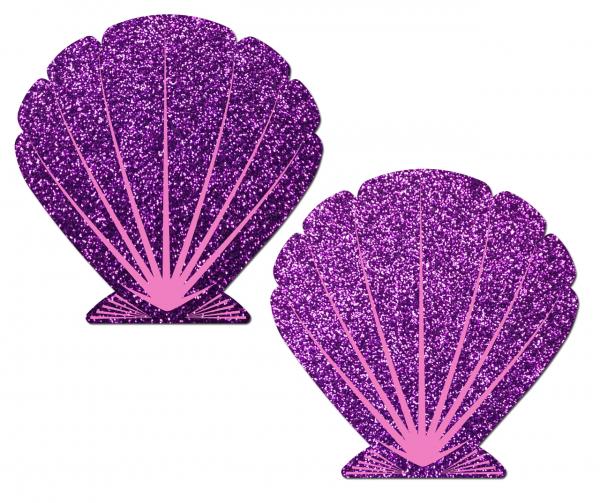Mermaid Glitter Purple &amp; Pink Seashell Pasties O/S-Tease Pastease Brand-Sexual Toys®