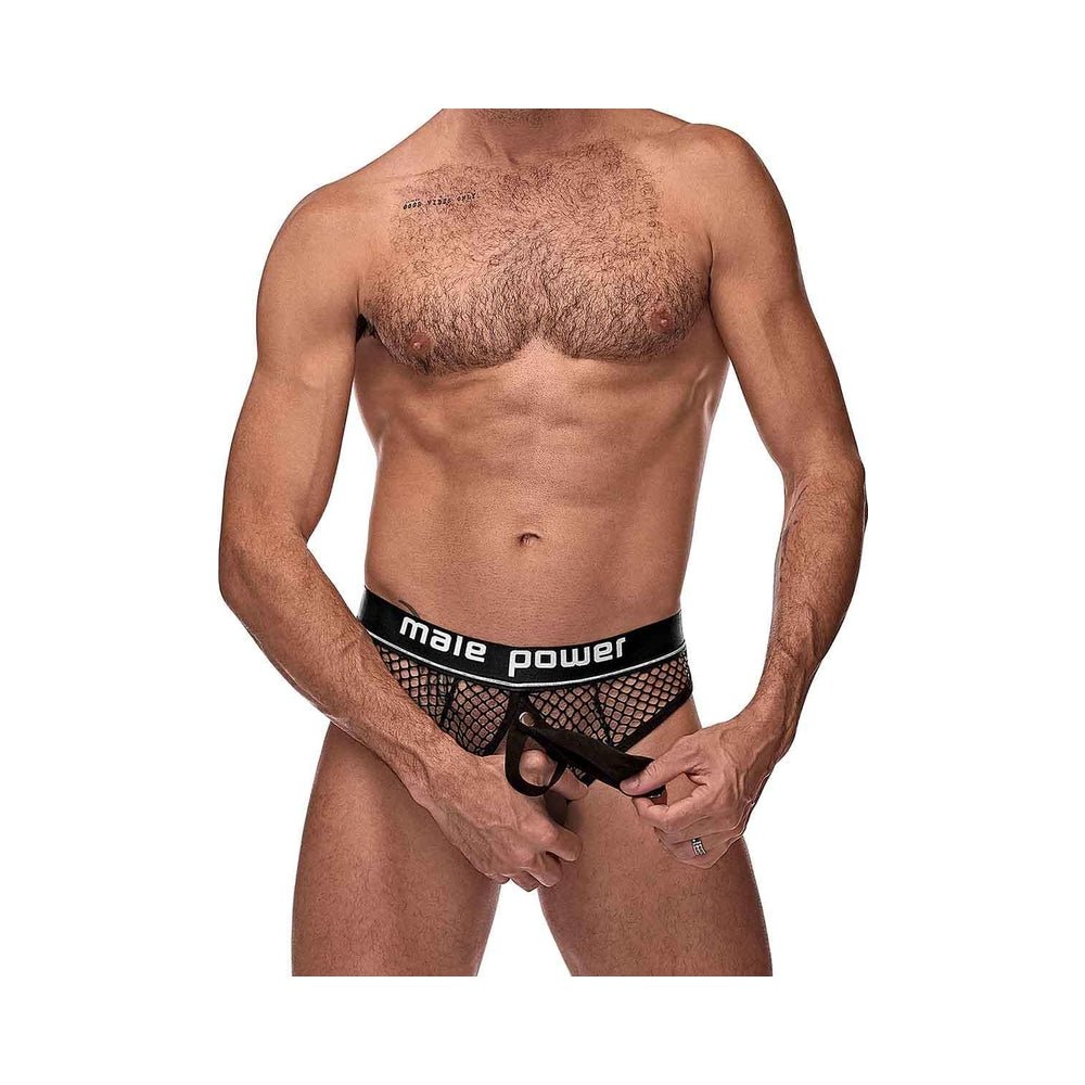 MP Cock Pit Net Cock Ring Thong Blk LX-Male Power-Sexual Toys®