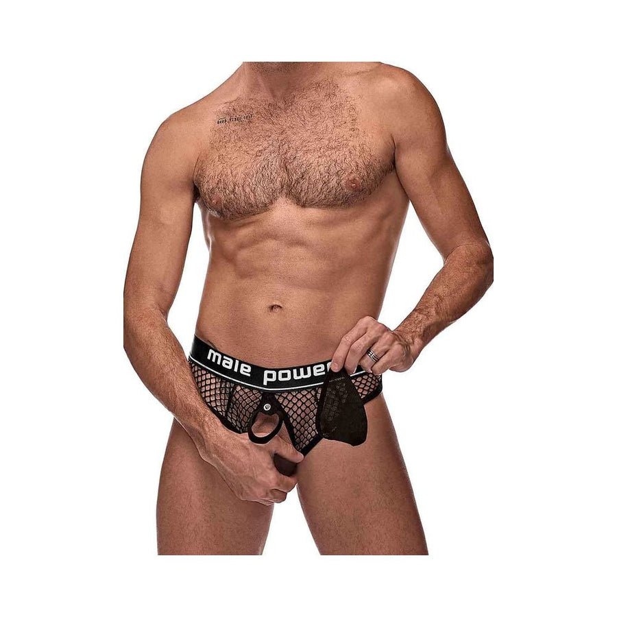 MP Cock Pit Net Cock Ring Thong Blk SM-Male Power-Sexual Toys®