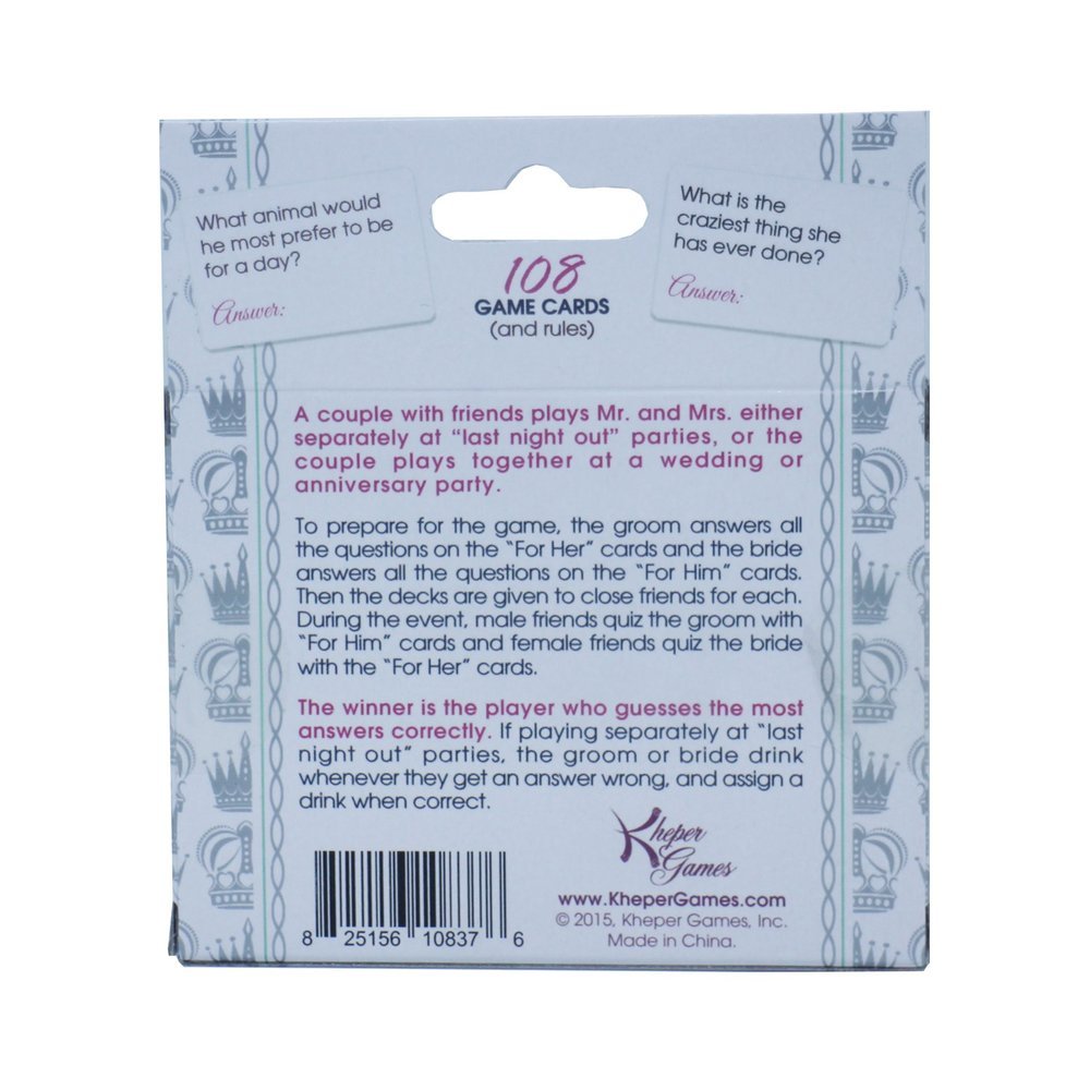 Mr. and Mrs. Trivia Card Game-Kheper Games-Sexual Toys®