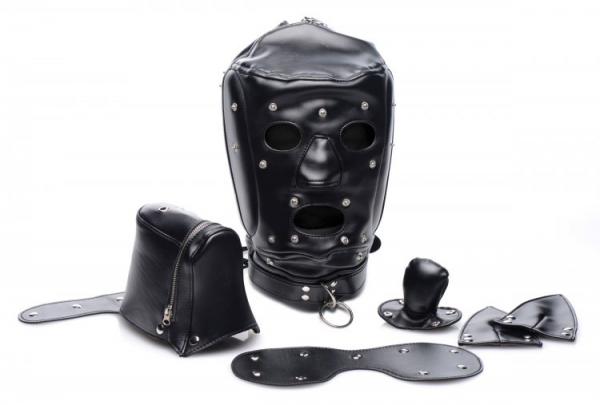 Muzzled Universal BDSM Hood Removable Muzzle Black-Master Series-Sexual Toys®