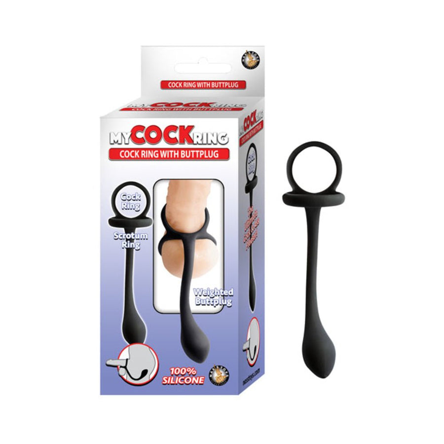 My Cockring Cockring With Weighed Buttplug Black-Nasstoys-Sexual Toys®
