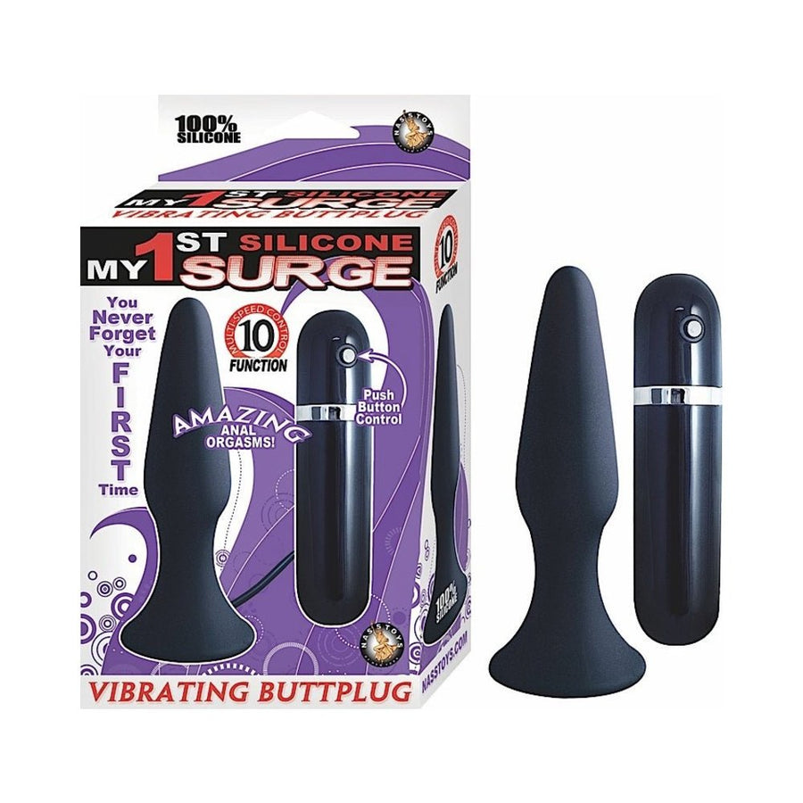 My First Silicone Surge Vibrating Butt Plug 5 Inch - Black-Nasstoys-Sexual Toys®