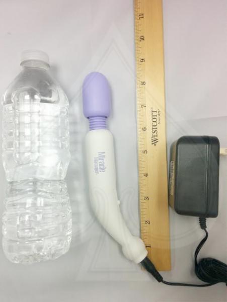 My Mini Miracle Massager Electric 2 Speed 120 Volt 8&quot; - White/Purple-Miracle Massager-Sexual Toys®