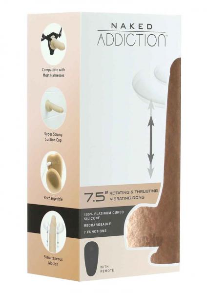 Naked Addiction 7.5 The Freak Vibrating Rotating & Thrusting Dong Vanilla"-blank-Sexual Toys®