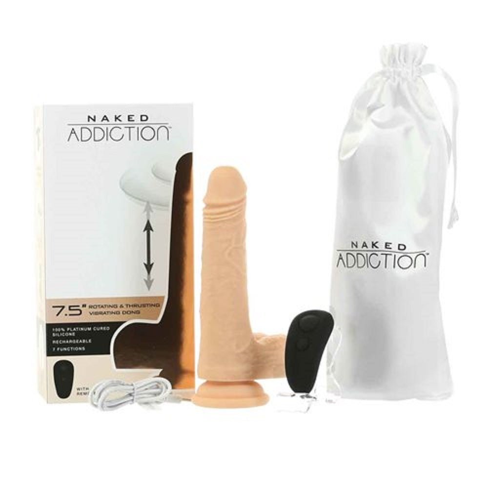 Naked Addiction 7.5 The Freak Vibrating Rotating & Thrusting Dong Vanilla"-blank-Sexual Toys®
