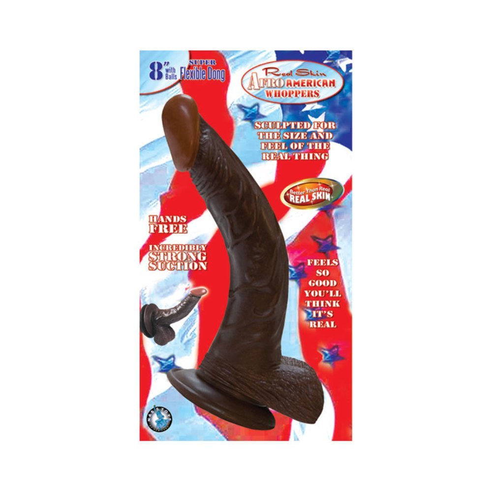 Afro American Whoppers 8 inch Curved Realistic Dildo with Balls-Nasstoys-Sexual Toys®