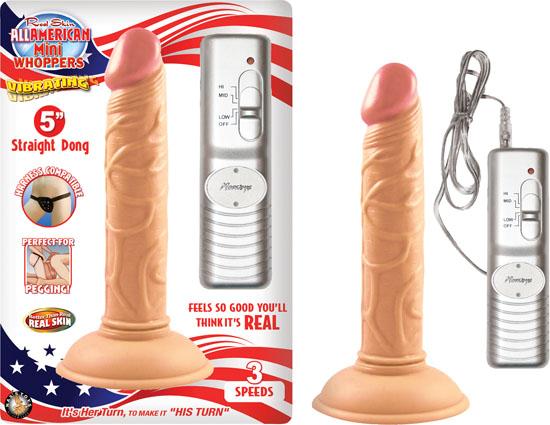 All American Mini Whoppers 5 inches Vibrating Dong Beige-Nasstoys-Sexual Toys®