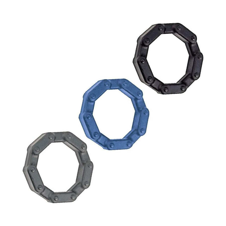 Anal-ese Collection Chainlink Cockrings Black,blue,grey-Nasstoys-Sexual Toys®