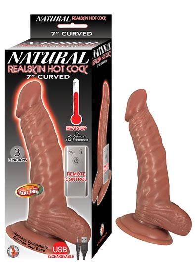 Natural Realskin Hot Cock Curved 7 inches Brown Dildo-Real Skin-Sexual Toys®