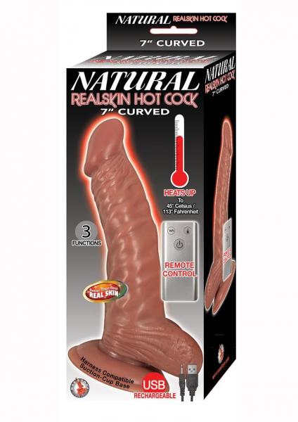 Natural Realskin Hot Cock Curved 7 inches Brown Dildo-Real Skin-Sexual Toys®