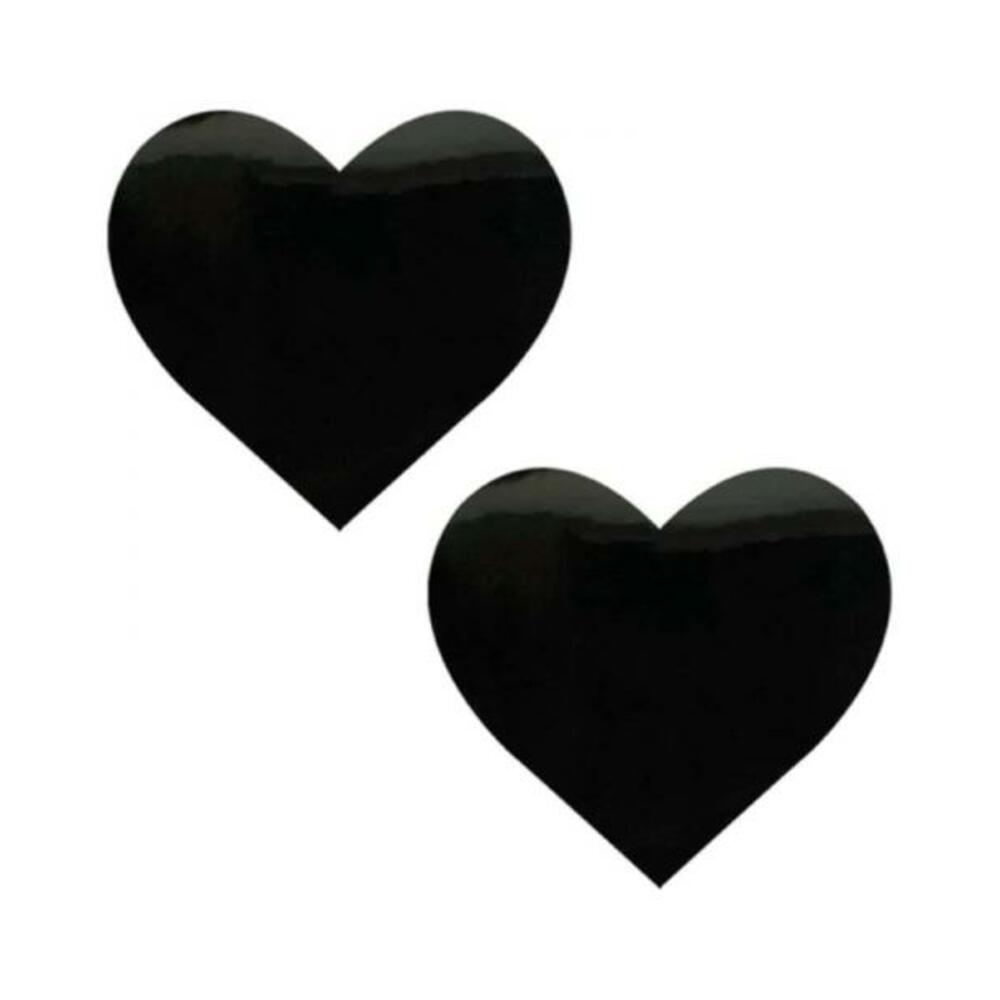 Neva Nude Pasty Black Wet Vinyl Dom Squad Heart-blank-Sexual Toys®