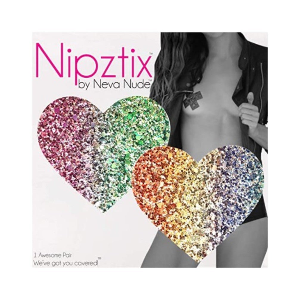 Neva Nude Pasty Heart Glitter Multicolor-Neva Nude-Sexual Toys®