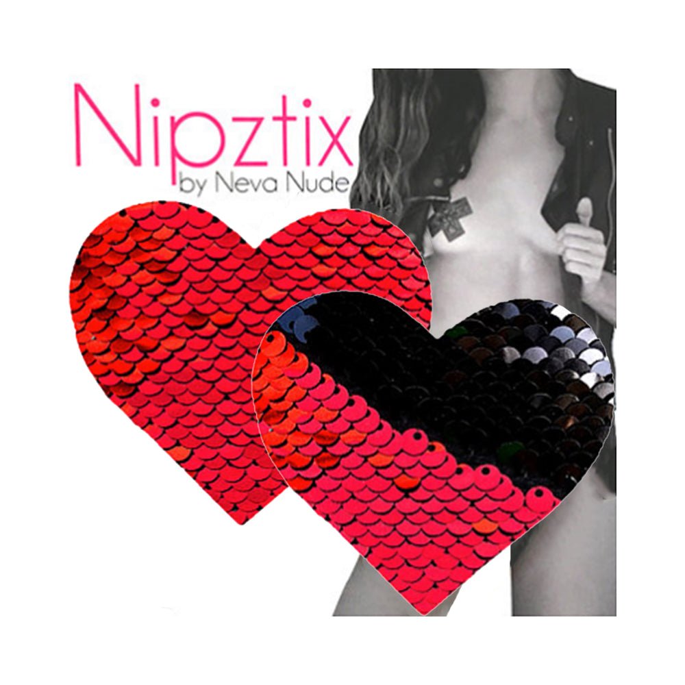 Neva Nude Pasty Heart Sequins Red To Black-blank-Sexual Toys®
