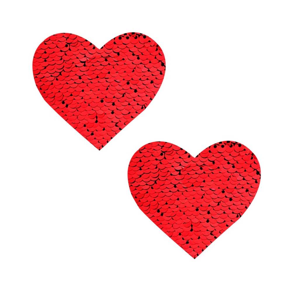 Neva Nude Pasty Heart Sequins Red To Black-blank-Sexual Toys®