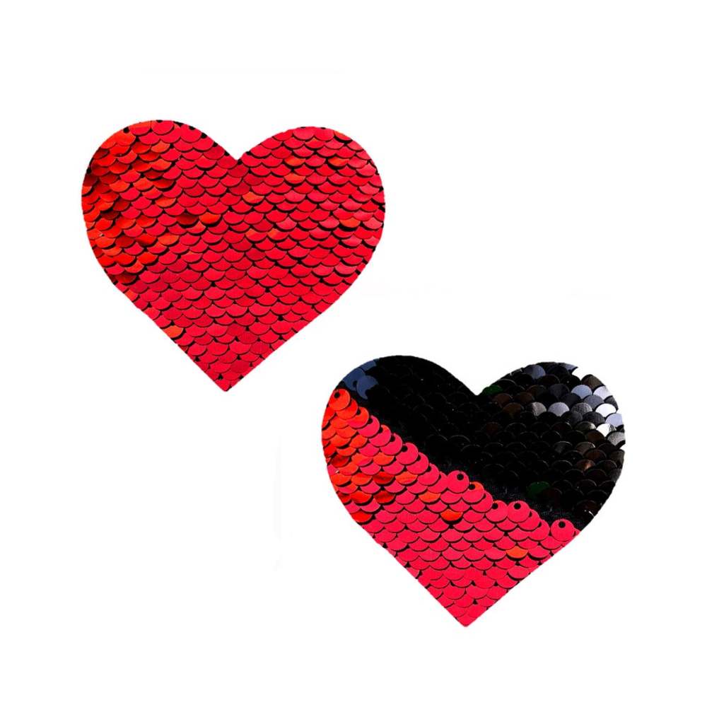 Neva Nude Pasty Heart Sequins Red To Black-blank-Sexual Toys®