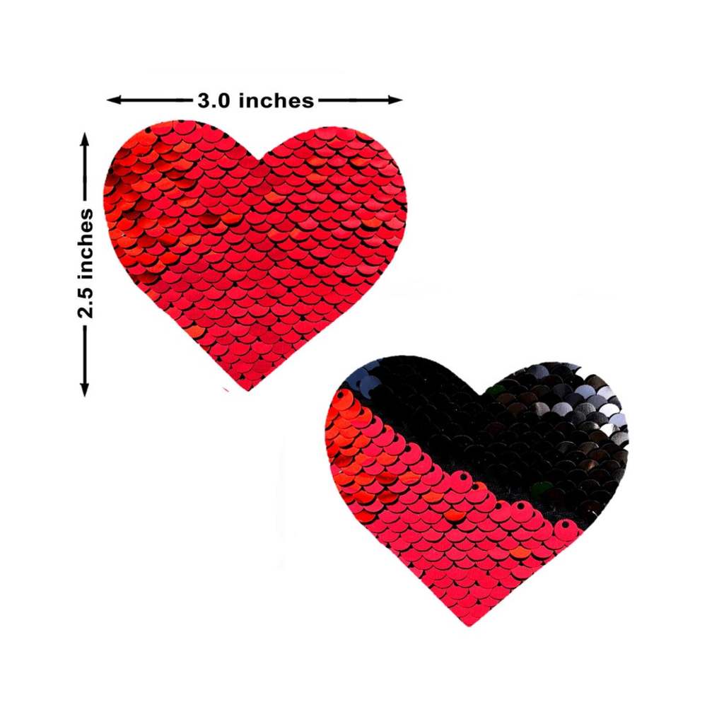 Neva Nude Pasty Heart Sequins Red To Black-blank-Sexual Toys®
