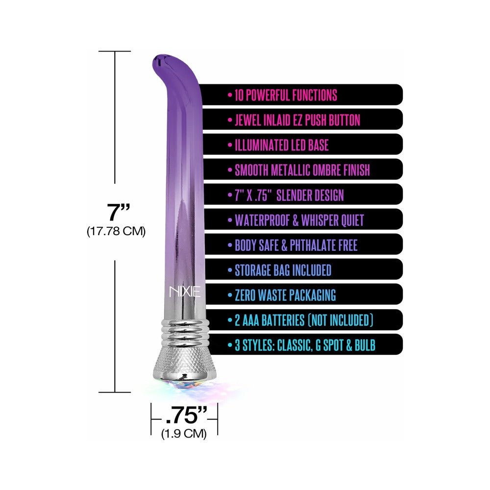 Nixie Waterproof 10-function G-spot Vibe - Purple Ombre Glow-Global Novelties-Sexual Toys®