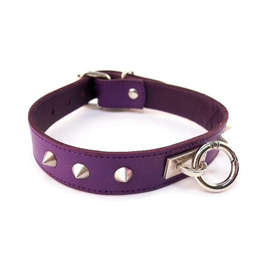 O-Ring Studded Thin Collar - PURPLE-Rouge Garments-Sexual Toys®
