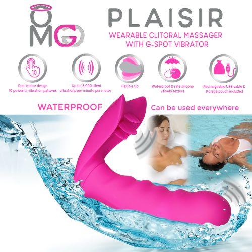 OMG Plaisir Wearable Clitoral Massager, G-Spot Vibrator Pink-Doctor Love&