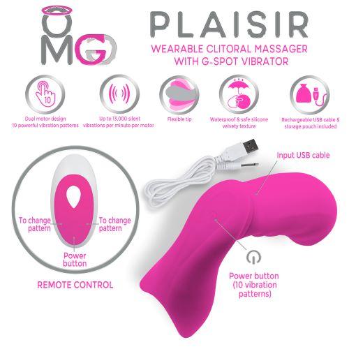 OMG Plaisir Wearable Clitoral Massager, G-Spot Vibrator Pink-Doctor Love&