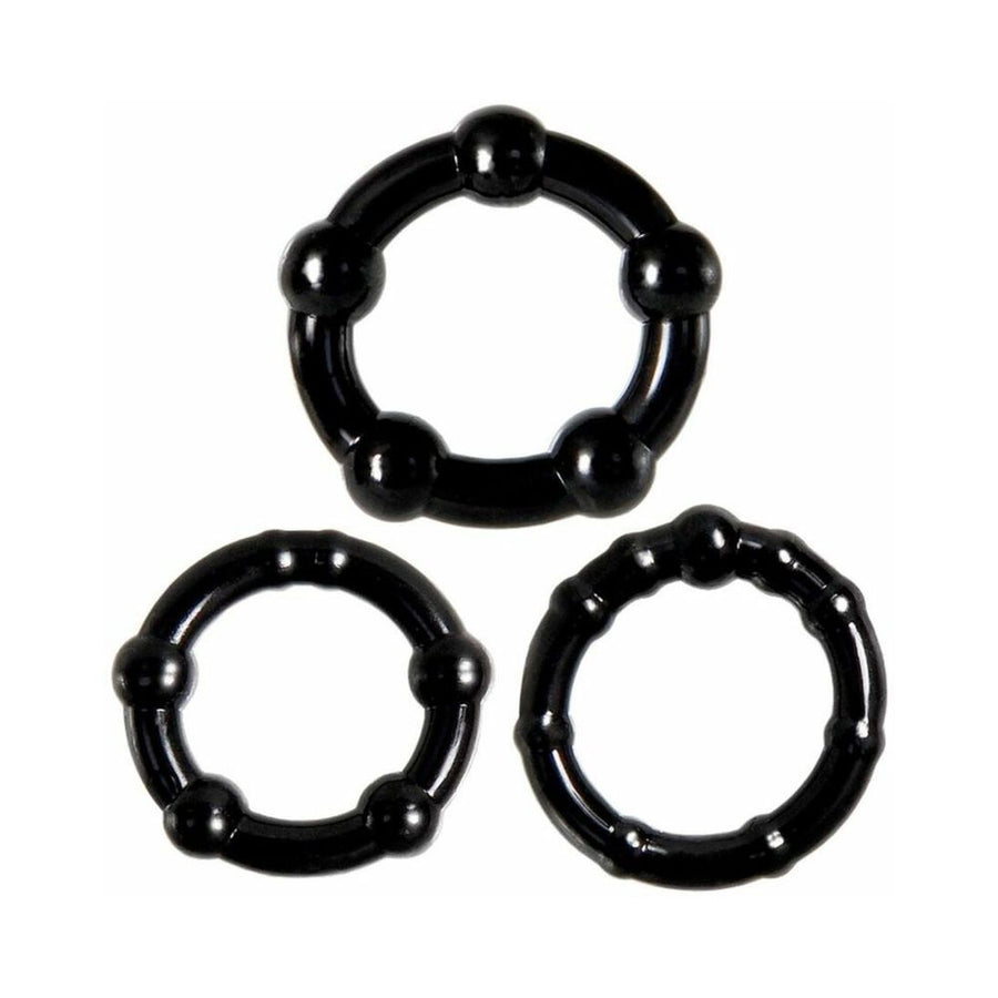 One Night Stand Intensity Rings Black 3 Package-Evolved-Sexual Toys®