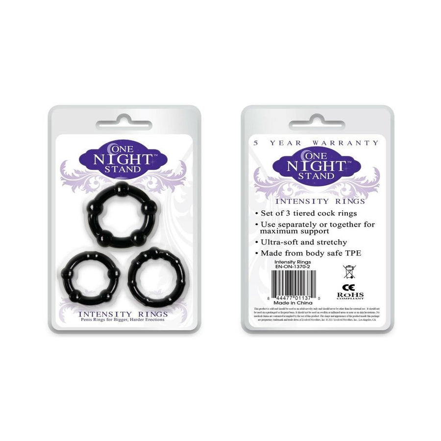 One Night Stand Intensity Rings Black 3 Package-Evolved-Sexual Toys®