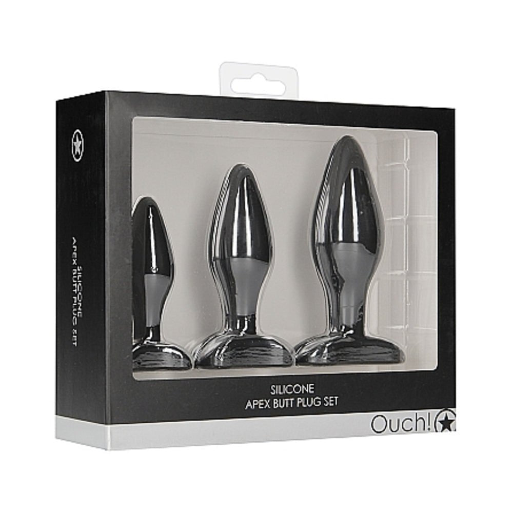 Ouch Apex Butt Plug Set Black-Shots-Sexual Toys®