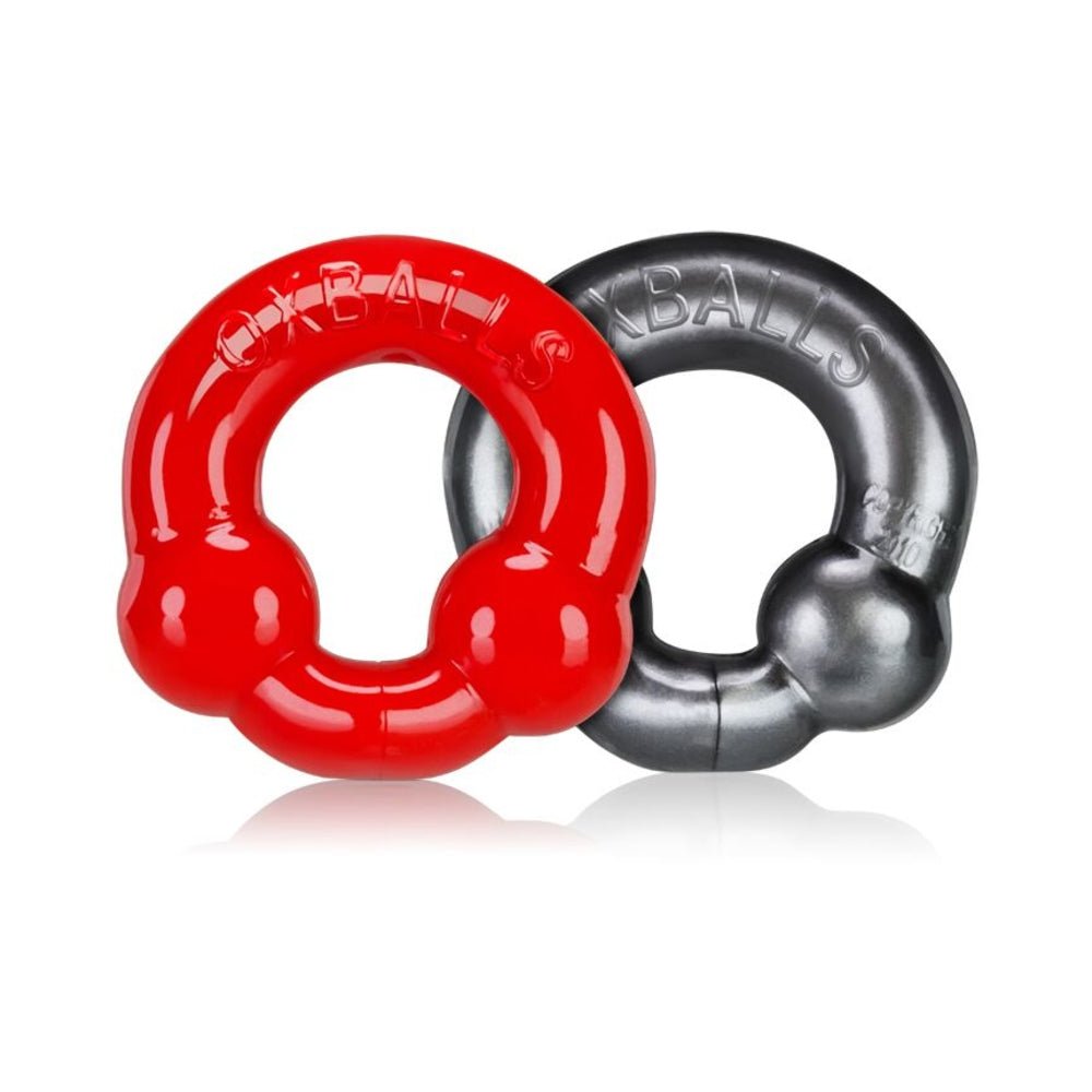 Oxballs 2-pack Cockring, Steel & Red-blank-Sexual Toys®
