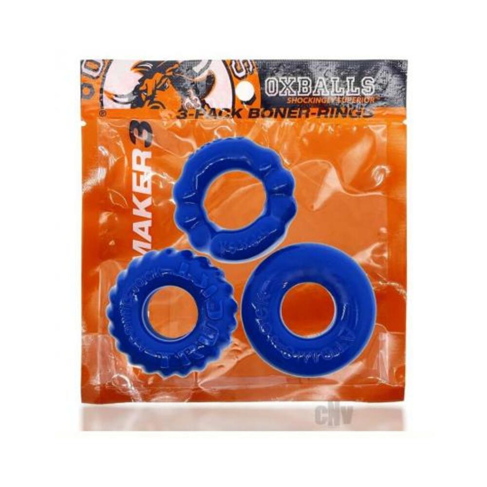 Oxballs Bonemaker 3-pack Boner Cockring Kit Flextpr Pool Blue-blank-Sexual Toys®