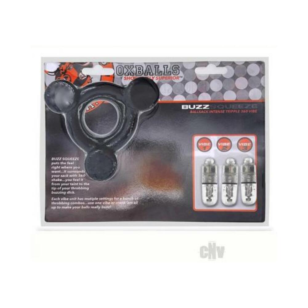 Oxballs Buzz Squeeze Triple-vibe Ballstretcher Flextpr Black-blank-Sexual Toys®