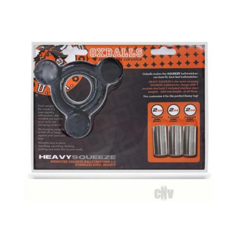 Oxballs Heavy Squeeze Weighted Squeeze Ballstretcher With 3 Stainless Steel Weights Black-Oxballs-Sexual Toys®