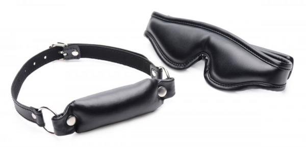 Padded Blindfold And Gag Set Black-STRICT-Sexual Toys®