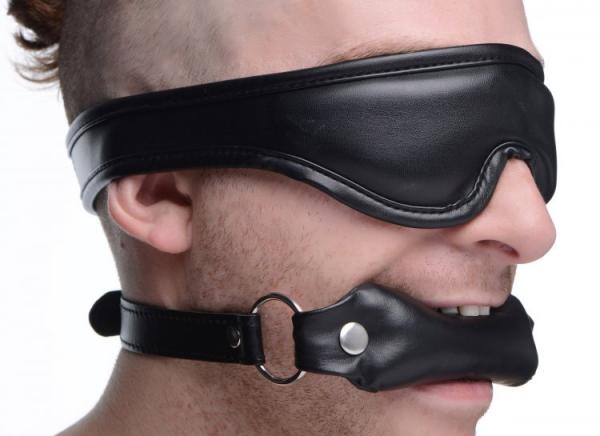 Padded Blindfold And Gag Set Black-STRICT-Sexual Toys®